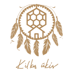 Medaus zeme Logo auksinis